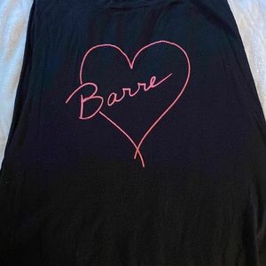 Black Barre Heart tank top size large raw hem